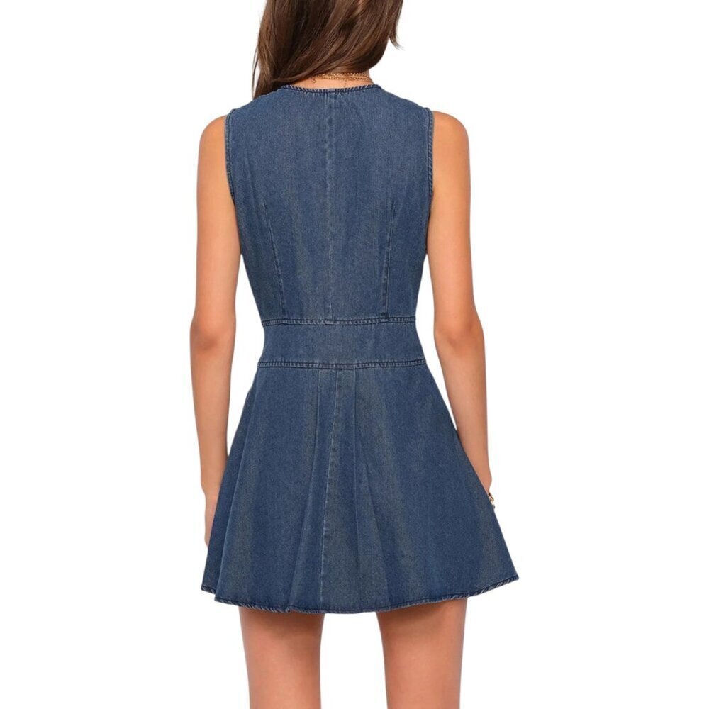 Heartloom Darla Denim Button Up Mini A-Line Dress Sz M - Picture 4 of 12